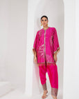 Fascia pink embellished short shirt & Pakistani salwar