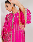 Fascia pink embellished short shirt & Pakistani salwar