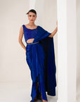 Blue dress drape saree