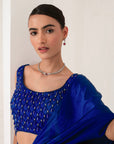 Blue dress drape saree