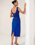 Blue dress drape saree