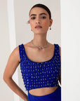 Blue dress drape saree