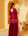 Intricately Sequin Embroidered Anarkali with Pleated Ombre Flare