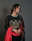 Intricately Sequin Embroidered Ombre Anarkali with Pleated Flare