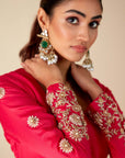 Intricately Sequin Embroidered Anarkali with Pleated Ombre Flare