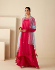 Intricately Sequin Embroidered Ombre Georgette Anarkali Set