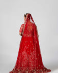 Maroon Georgette Crepe Crop Top and Skirt Lehenga with Mirror and Zardosi Handwork