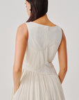 Ivory Ruched Corset Dress