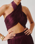 Hope Halter in Burgundy with Elastic Back
