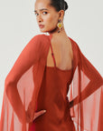 Tyra Slip Dress in Rust