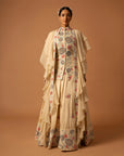 Beige Embroidered Jacket With Lehenga And Dupatta