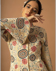 Beige Embroidered Jacket With Lehenga And Dupatta