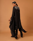 Black Embroidered Kaftan With Pants