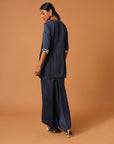 Blue Embroidered Kurti With Pants