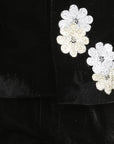 Flattened Thread Embroidery Flower Pattern