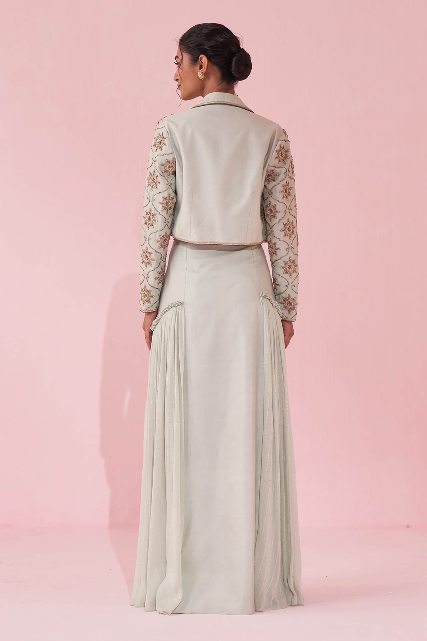 Gaarvi Ice Blue Lehenga Set