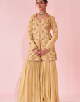 Gazal Yellow Sharara Set