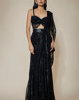 Sequins Emblished Pre-Stiched Saree