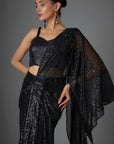 Sequins Emblished Pre-Stiched Sculpted Mermaid Style Draped Saree