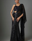 Sequins Emblished Pre-Stiched Sculpted Mermaid Style Draped Saree