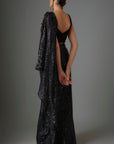 Sequins Emblished Pre-Stiched Sculpted Mermaid Style Draped Saree