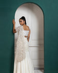 Romantic Pearl Embellished Drape Saree