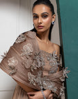Golden Petal Embroidered Gown