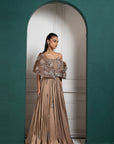 Golden Petal Embroidered Gown