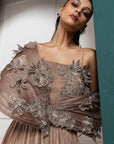 Golden Petal Embroidered Gown