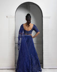 Sapphire Radiance Embroidered Lehenga Set