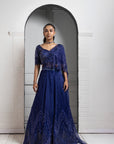 Sapphire Radiance Embroidered Lehenga Set
