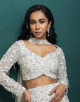 Ivory Shimmer Crystal Lehenga Set