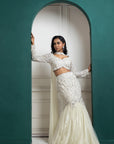 Ivory Shimmer Crystal Lehenga Set
