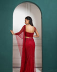 Scarlet Bloom Drape Saree