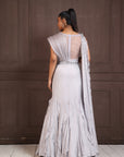 Silver Petal Embellished Lehenga Set