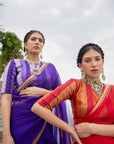 Red Gota Patti Border Saree Set