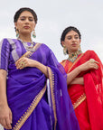 Red Gota Patti Border Saree Set