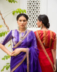 Red Gota Patti Border Saree Set
