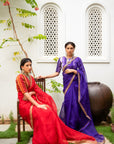 Red Gota Patti Border Saree Set