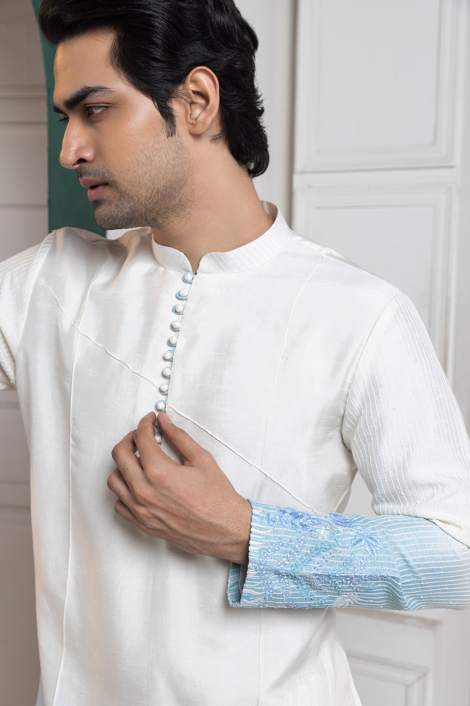 Ivory-Sky Ombre Kurta Set