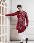 Scarlet Vine Embroidered Kurta