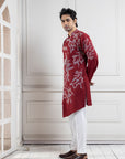 Scarlet Vine Embroidered Kurta