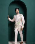 Pastel Lotus Embroidered Bandhgala