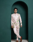 Pastel Lotus Embroidered Bandhgala