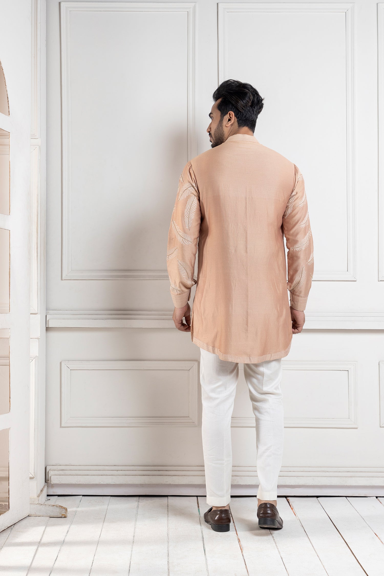 Golden Palm Silk Kurta