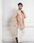 Golden Palm Silk Kurta