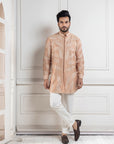 Golden Palm Silk Kurta