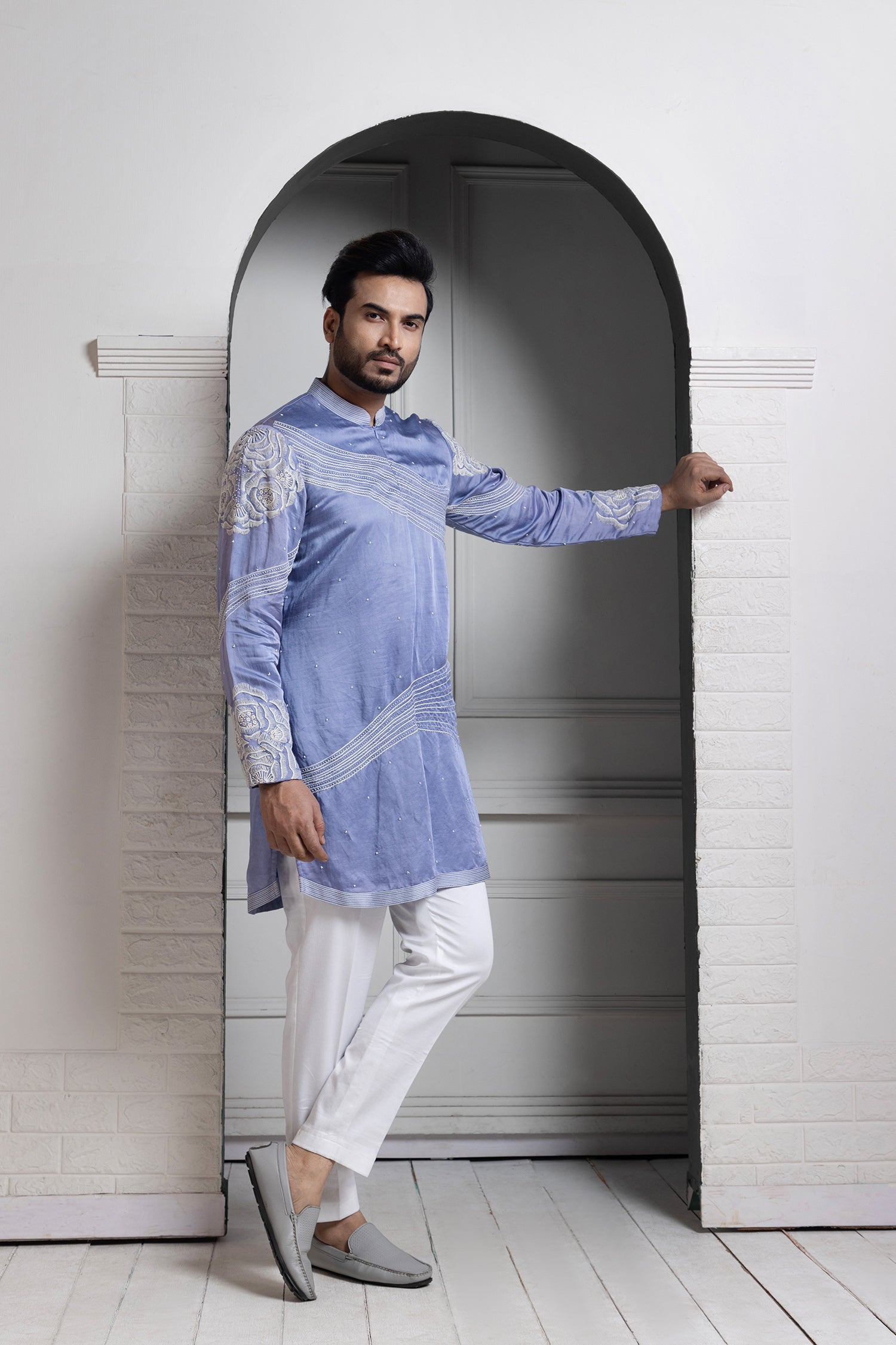 Azure Bloom Embroidered Kurta