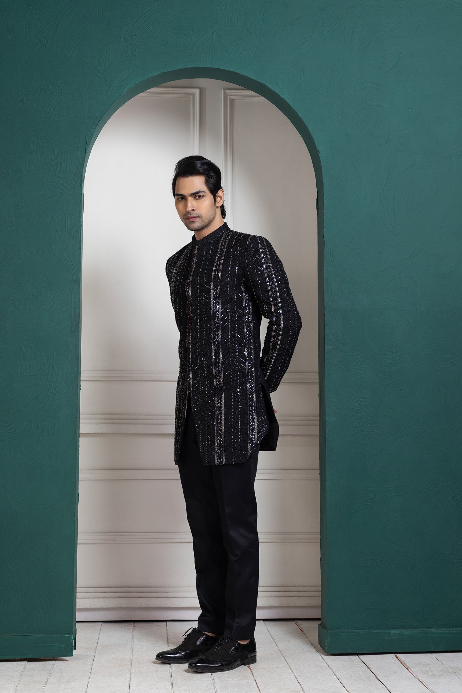 Obsidian Glimmer Bandhgala