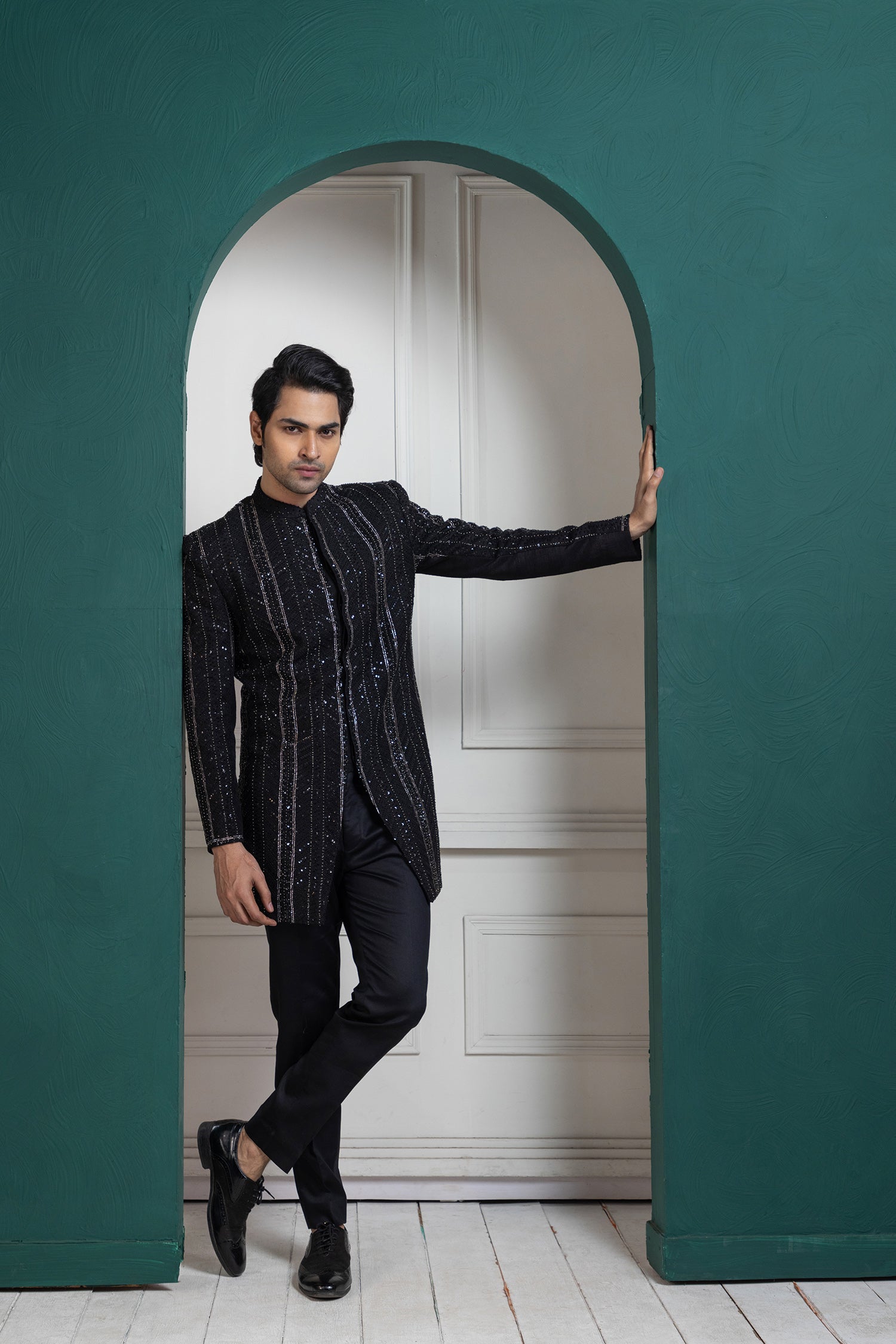 Obsidian Glimmer Bandhgala